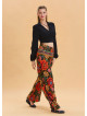 High Waist Loose Cut Black Palazzo Trousers 4538